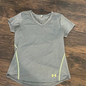Gray under v neck armour shirt